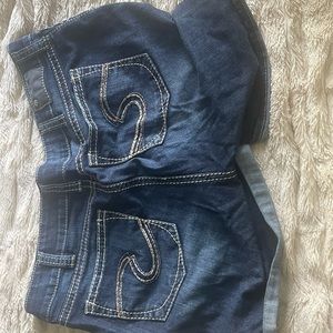 Lane Bryant silver denim shorts size 16